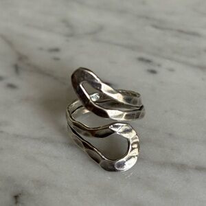 Adjustable sterling silver wrap ring